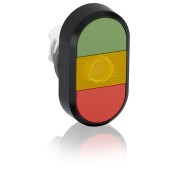 1SFA611130R1103 Кнопка двойная MPD1-11Y (зеленая/красная) желтая линза без текста