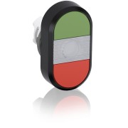 1SFA611130R1108 Кнопка двойная MPD1-11С (зеленая/красная) прозрачная линза без текста