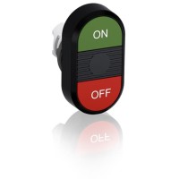 1SFA611132R1106 Кнопка двойная MPD3-11B (зеленая/красная) непрозрачная черная линза с текстом (ON/OFF)
