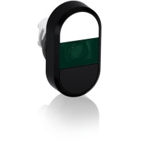 1SFA611134R1102 Кнопка двойная MPD5-11G (белая/черная) зеленая линза без текста