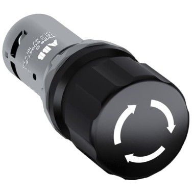 1SFA619500R1076 Кнопка CE3T-10B-11 черная с фиксацией 1НО1НЗ отпускание поворотом 30мм