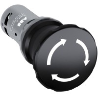 1SFA619550R1076 Кнопка CE4T-10B-11 черная с фиксацией 1НО1НЗ отпускание поворотом 40мм