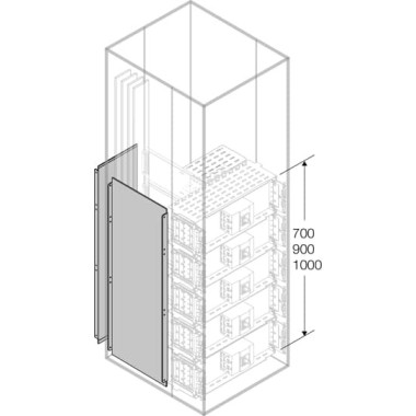1STQ009127A0000 Перегородка верт.задн. H=1000мм W=600мм