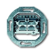 2CKA000230A0235 Механизм 2-постовой телефонной розетки 2х8 полюсов, параллельно, RJ 11/12; RJ 45; ISDN, категория 3