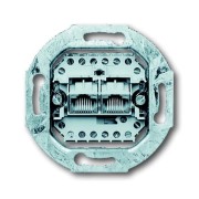 2CKA000230A0243 Механизм 2-постовой телефонной розетки 8/8 полюсов, раздельно, RJ 11/12; RJ 45; ISDN, категория 3