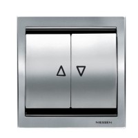 2CKA001012A2147 Механизм 2-клавишного, 1-полюсного выключателя жалюзи с фиксацией с клавишей, серия Basic 55, цвет слоновая кость