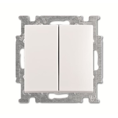 2CKA001012A2148 Механизм 2-клавишного, 1-полюсного выключателя с клавишей, серия Basic 55, цвет слоновая кость