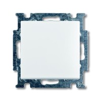 2CKA001413A1080 Механизм 1-клавишной, 1-полюсной кнопки (нормально-открытый контакт), с N-клеммой, с клавишей, серия Basic 55, цвет альпийский белый