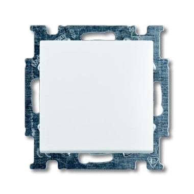 2CKA001413A1080 Механизм 1-клавишной, 1-полюсной кнопки (нормально-открытый контакт), с N-клеммой, с клавишей, серия Basic 55, цвет альпийский белый