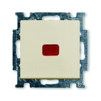 2CKA001012A2150 Механизм 1-клавишного, 1-полюсного переключателя, с клавишей, с линзой подсветки, с неоновой лампой, с N-клеммой, серия Basic 55, цвет слоновая кость