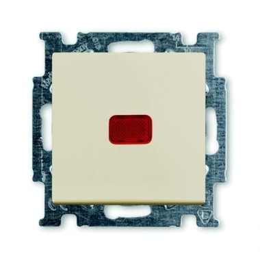2CKA001012A2150 Механизм 1-клавишного, 1-полюсного переключателя, с клавишей, с линзой подсветки, с неоновой лампой, с N-клеммой, серия Basic 55, цвет слоновая кость
