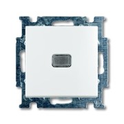 2CKA001012A2153 Механизм 1-клавишного, 1-полюсного выключателя с клавишей, с линзой подсветки, с неоновой лампой, серия Basic 55, цвет альпийский белый