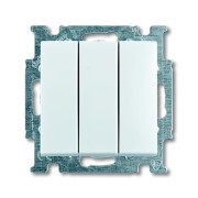 2CKA001012A2155 Механизм 3-клавишного, 1-полюсного выключателя, с клавишей, 16 А / 250 В, серия Basic 55, цвет альпийский белый