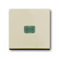 2CKA001012A2156 Механизм 1-клавишного, 1-полюсного выключателя с клавишей, с линзой подсветки, с неоновой лампой, серия Basic 55, цвет слоновая кость