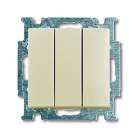 2CKA001012A2158 Механизм 3-клавишного, 1-полюсного выключателя, с клавишей, 16 А / 250 В, серия Basic 55, цвет слоновая кость