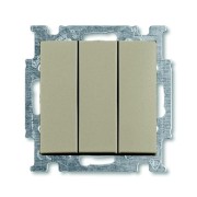2CKA001012A2163 Механизм 3-клавишного, 1-полюсного выключателя, с клавишей, 16 А / 250 В, серия Basic 55, цвет шампань
