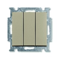 2CKA001012A2163 Механизм 3-клавишного, 1-полюсного выключателя, с клавишей, 16 А / 250 В, серия Basic 55, цвет шампань