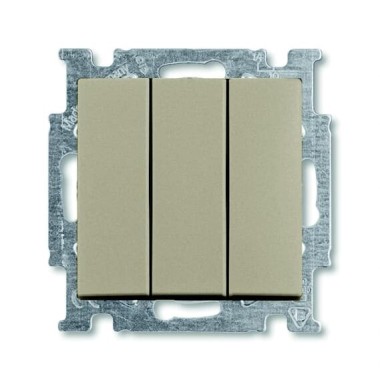 2CKA001012A2163 Механизм 3-клавишного, 1-полюсного выключателя, с клавишей, 16 А / 250 В, серия Basic 55, цвет шампань