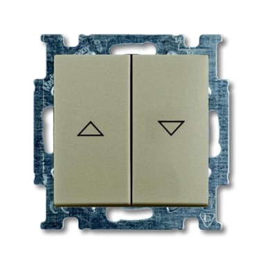 2CKA001012A2166 Механизм 2-клавишного, 1-полюсного выключателя жалюзи с фиксацией с клавишей, серия Basic 55, цвет шампань