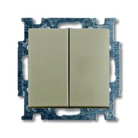 2CKA001012A2167 Механизм 2-клавишного, 1-полюсного выключателя с клавишей, серия Basic 55, цвет шампань