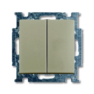 2CKA001012A2167 Механизм 2-клавишного, 1-полюсного выключателя с клавишей, серия Basic 55, цвет шампань