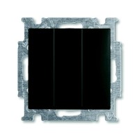 2CKA001012A2173 Механизм 3-клавишного, 1-полюсного выключателя, с клавишей, 16 А / 250 В, серия Basic 55, цвет château-black