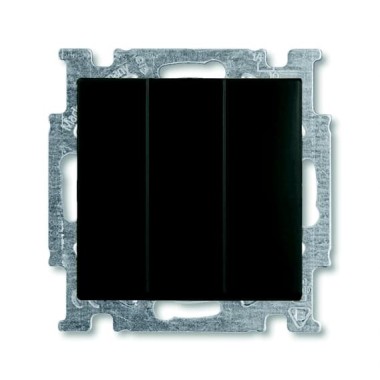 2CKA001012A2173 Механизм 3-клавишного, 1-полюсного выключателя, с клавишей, 16 А / 250 В, серия Basic 55, цвет château-black