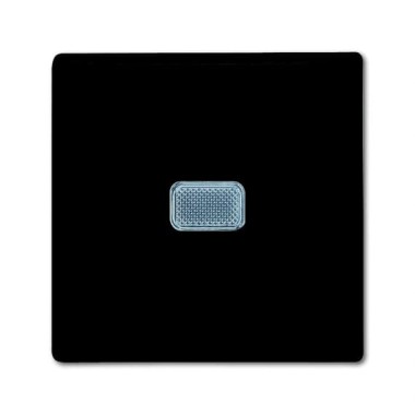 2CKA001012A2175 Механизм 1-клавишного, 1-полюсного выключателя с клавишей, с линзой подсветки, с неоновой лампой, серия Basic 55, цвет château-black