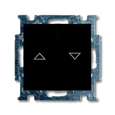 2CKA001413A1098 Механизм 2-клавишного, 1-полюсного выключателя жалюзи без фиксации с клавишей, серия Basic 55, цвет château-black