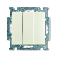 2CKA001012A2183 Механизм 3-клавишного, 1-полюсного выключателя, с клавишей, 16 А / 250 В, серия Basic 55, цвет chalet-white