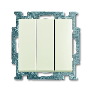 2CKA001012A2183 Механизм 3-клавишного, 1-полюсного выключателя, с клавишей, 16 А / 250 В, серия Basic 55, цвет chalet-white