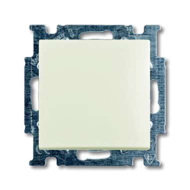 2CKA001413A1099 Механизм 1-клавишной, 1-полюсной кнопки (нормально-открытый контакт), с N-клеммой, с клавишей, серия Basic 55, цвет chalet-white