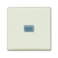 2CKA001012A2185 Механизм 1-клавишного, 1-полюсного выключателя с клавишей, с линзой подсветки, с неоновой лампой, серия Basic 55, цвет chalet-white