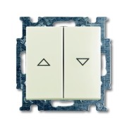 2CKA001012A2186 Механизм 2-клавишного, 1-полюсного выключателя жалюзи с фиксацией с клавишей, серия Basic 55, цвет chalet-white