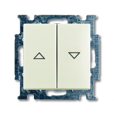 2CKA001413A1102 Механизм 2-клавишного, 1-полюсного выключателя жалюзи без фиксации с клавишей, серия Basic 55, цвет chalet-white