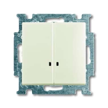 2CKA001012A2188 Механизм 2-клавишного, 1-полюсного выключателя с клавишей, с линзой подсветки, с неоновой лампой, серия Basic 55, цвет chalet-white 2CKA001012A2188 Механизм 2-клавишного, 1-полюсного выключателя с клавишей, с линзой подсветки, с неоновой лампой, серия Basic 55, цвет chalet-white