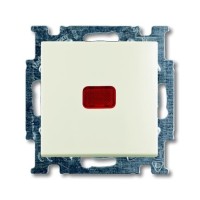 2CKA001012A2190 Механизм 1-клавишного, 1-полюсного переключателя, с клавишей, с линзой подсветки, с неоновой лампой, с N-клеммой, серия Basic 55, цвет chalet-white