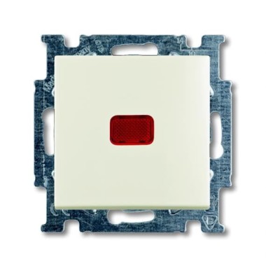 2CKA001012A2190 Механизм 1-клавишного, 1-полюсного переключателя, с клавишей, с линзой подсветки, с неоновой лампой, с N-клеммой, серия Basic 55, цвет chalet-white