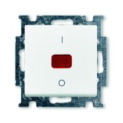 2CKA001020A0089 Механизм 1-клавишного, 2-полюсного выключателя, с клавишей, с линзой, с неоновой лампой, с маркировкой I/O, 20 А / 250 В, серия Basi 55, цвет альпийский белый