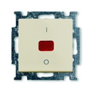2CKA001020A0090 Механизм 1-клавишного, 2-полюсного выключателя, с клавишей, с линзой, с неоновой лампой, с маркировкой I/O, 20 А / 250 В, серия Basi 55, цвет слоновая кость