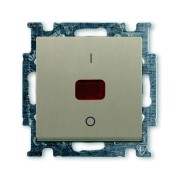 2CKA001020A0091 Механизм 1-клавишного, 2-полюсного выключателя, с клавишей, с линзой, с неоновой лампой, с маркировкой I/O, 20 А / 250 В, серия Basi 55, цвет шампань