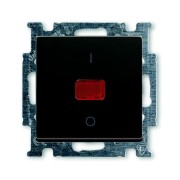 2CKA001020A0092 Механизм 1-клавишного, 2-полюсного выключателя, с клавишей, с линзой, с неоновой лампой, с маркировкой I/O, 20 А / 250 В, серия Basi 55, цвет château-black