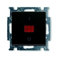 2CKA001020A0092 Механизм 1-клавишного, 2-полюсного выключателя, с клавишей, с линзой, с неоновой лампой, с маркировкой I/O, 20 А / 250 В, серия Basi 55, цвет château-black