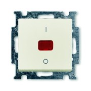 2CKA001020A0093 Механизм 1-клавишного, 2-полюсного выключателя, с клавишей, с линзой, с неоновой лампой, с маркировкой I/O, 20 А / 250 В, серия Basi 55, цвет chalet-white