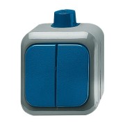 2CKA001084A0839 Выключатель 2-клавишный, для открытого монтажа, IP66, для работы в агрессивных средах, серия Busch-Duro 2000 WD