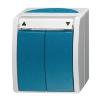 2CKA001085A1612 Выключатель жалюзи, с фиксацией, для открытого монтажа, IP44, серия ocean, цвет серый/сине-зелёный