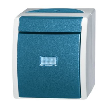 2CKA001085A1613 Переключатель 1-клавишный, с подсветкой, IP44, для открытого монтажа, серия ocean, цвет серый/сине-зелёный 2CKA001085A1613 Переключатель 1-клавишный, с подсветкой, IP44, для открытого монтажа, серия ocean, цвет серый/сине-зелёный