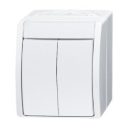 2CKA001085A1621 Выключатель 2-клавишный, для открытого монтажа, IP44, серия ocean, цвет альпийский белый