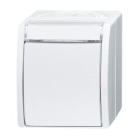 2CKA001085A1635 Переключатель 1-клавишный, с полем для надписи, IP44, для открытого монтажа, серия ocean, цвет серый/сине-зелёный