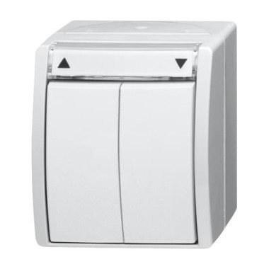 2CKA001085A1625 Выключатель жалюзи, с фиксацией, для открытого монтажа, IP44, серия ocean, цвет альпийский белый